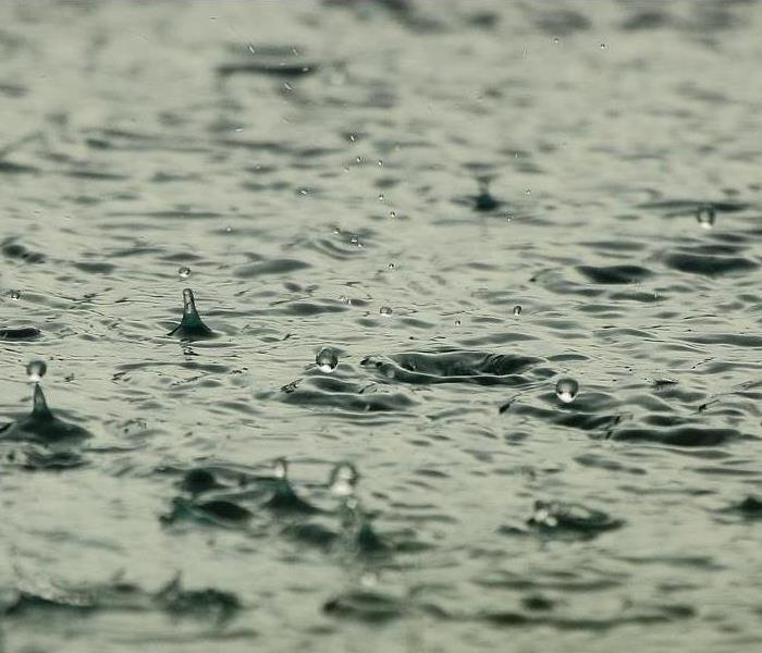 rain drops hitting the surface of water
