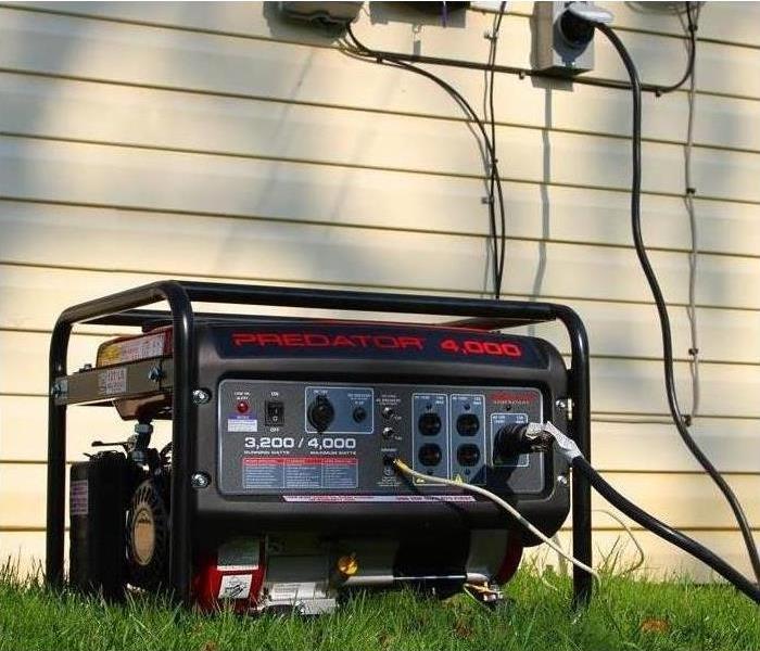 Generator with cords plugged in